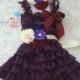 Ivory Dark Purple Plum lace dress set, Flower girls dress,Ivory  Dress,baby dress,Birthday outfit,girls dress,purple dress,baby girls dress
