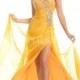 Buy Australia A-line Sexy Split Rhinestone Yellow Organza Formal Dress/ Prom Dresses at AU$157.08 - Dress4Australia.com.au