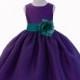 Purple Organza Flower Girl dress tie sash pageant wedding bridal recital children bridesmaid toddler elegant sizes 12-18m 2 4 6 8 10 