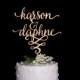 Custom Calligraphy Name & Name Wedding Cake Topper-Gold