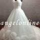 White Organza Wedding Dress/Fairy Wedding Dress/Princess Wedding Dress/Bridal Gown/Long Wedding Dresses Long Sweetheart Handmade Flowers