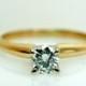 SALE - Vintage .28ct Round Brilliant Cut Diamond Solitaire Engagement Ring - Size 4.75 - Free Sizing - Layaway Options