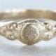 Dot Ancient Texture Ring - Alternative Engagement Ring - Gold or Palladium - Eco-friendly Minimal Primitive Bronze Age - Alternative Wedding