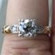Vintage .62 ct Center Two Tone Diamond Engagement Ring - High Quality, So Sparkly!