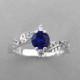 Sapphire Leaf Engagement Ring, Leaf Engagement Ring, Sapphire Leaf Ring, Leaves Ring, Natural Floral Engagement Ring, Leaves Sapphire Ring