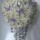 Lavender & Purple Cascading Brooch Bouquet - Emma - Wedding Bouquet - Bridal Bouquet - Deposit - Full Price 425.00