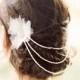 Avril Draped 20's era Head Piece made with tulle, silver, pearls and crystals