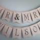 Mr & Mrs Banner - Wedding Photo Prop - Custom Name Wedding Garland - Personalized Wedding Name Bunting - Rustic Chic Wedding Burlap Banner