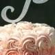 Silver Monogram Wedding Cake topper - Wooden cake topper - Personalized Cake topper