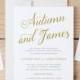 Instant DOWNLOAD Printable Wedding Invitation Template 