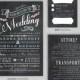 Modern Typo Rustic Printable Wedding Invitation Set - DIY Printable Digital File 'Sandra'