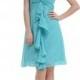 Turquoise Bridesmaid Dress, A-line Sweetheart Chiffon Bridesmaid Dress/Home Coming Dress