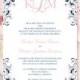Blush Pink & Navy Wedding Invitation "Kaitlyn" Printable Template Make Your Own Invitations All Colors Av Instant D. Word.doc DIY U Print