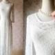 Fashion White Black Lace Dress Plus Size Long Lace Dresses with Sleeve /Autumn Woodland Wedding /Bohemian Sweetheart Simple Wedding Dress