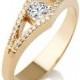 Split Shank Engagement Ring, Diamond Ring, 14K Gold Ring, Vintage Split Shank Ring, 0.34 TCW Diamond Engagement Ring