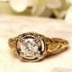 Vintage Engagement Ring Jabel Art Deco Style Ring 0.50ct Diamond Wedding Ring 18K Gold Filigree Ring Jabel Vintage Bridal Jewelry Size 6!