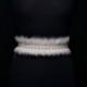SALE: Naomi Faux Fur Pearl Embellished Belt // BRIGHT WHITE // 2.25" Wide Grosgrain Ribbon