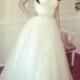 JOL315 Simple cheap sweetheart neck tulle ball gown wedding dress