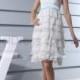 V Neck Lace Tiered White 2013 Wedding Dress