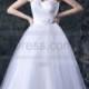 Ankle Length One Shoulder Flower Trimmed White 2013 Wedding Dress