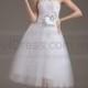 Applique Beaded Flower Trimmed White 2013 Wedding Dress