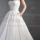 Asymmetric Beaded Sweep Train Satin White Wedding Dresses 2013