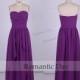 Simple Elegant Chiffon Sweetheart Long Purple Bridesmaid Dresses/Purple Long Prom Dress/Party Dress/Beach Dress/Custom Made 0320