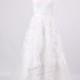 V-Neck White Lace Wedding Dress/Vintage Wedding Gowns/Handmade Dresses/Illusion Neckline Sleeveless A-Line Lace Wedding Dress 0015