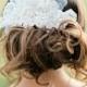 Bridal Crystal and Lace Headpiece. Wedding Lace Beaded Hair Piece in White and Gold.