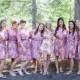 Shabby Chic Pink Bridesmaids Robes. Kimono Crossover Robe. Bridesmaids gifts. Getting ready robes. Bridal Party Robes. Floral Robes. Gowns