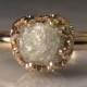 White Raw Diamond Engagement Ring 14k Gold, 1.85CTS Rough Diamond Ring, OOAK, Handmade Uncut Diamond Engagement Ring, Solid Gold Ring