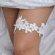 Cotton Lace Wedding Garter White Bridal Garter Pearl Garter - Handmade Bridal Accessories Garter Set