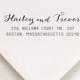 Self Inking Address Stamp - script and skinny fonts - 3 lines - Hailey and Trevor Design