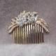 Gold Rhinestone Hair Comb / Bridal Hair Comb / Special Occasion / Wedding Hair Comb / Vintage Inspired Gold Hair Comb
