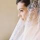 Bridal veil, English silk tulle, Chantilly lace, drop veil, mantilla, wedding veil, -  Style Daphne 1926