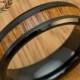 Black Tungsten Carbide Wedding Ring Ring with Hawaiian Koa Wood Inlay (6mm Width, Flat Beveled Edge Style, Comfort Fit)