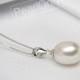 drop pearl pendant,9-9.5mm freshwater pearl drop pendant, ivory white tear drop pearl pendant,sterling silver pearl pendant PD015