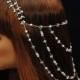 Wedding Pearl Headpiece, Bridal Headpiece, The Great Gatsby HeadPiece, Crystal Chain Headpiece, 1920s Hair Piece
