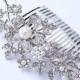 Crystal Pearl Hair Comb Wedding Jewelry Bridal Hairpiece Rhinestone Combs Gatsby Old Hollywood Wedding Headpiece Jewelry