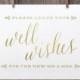 5x7 Printable Wedding Signs, Guest Book Sign, Wedding Well Wishes Sign, Gold and White Wedding Reception Sign Well Wishes for the Mr and Mrs
