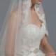 Mantilla bridal wedding veil white 50x50 fingertip alencon lace