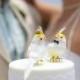 Punk Rock Cockatiel Wedding Cake Topper: Fun Bride and Groom Love Bird Cake Topper -- LoveNesting Wedding Cake Toppers