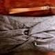 Dark Gray Cotton Linen Wristlet - Rustic Bridesmaids Clutch - Cottage Chic Wedding Idea - Charcoal Gray Wristlet/ Dragonfly