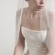 Cocoon- one layer wedding bridal veil, 36 inch length with raw edges, ivory or white [style 004]