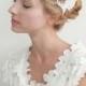 Lace bandeau veil, bridal birdcage bandeau veil, lace face veil, wedding veil  - style 308