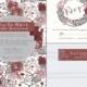 Floral Pattern Wedding Invitations, Marcala Wine Wedding Invites, Burgundy and Gray, Hipster Doodle Wedding Stationery, Cheap Invites