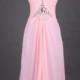 Pink Round Neck Beading Long Prom Dress/See Through Open Back Chiffon Prom Dress/Sexy Long Party Dress/Evening Gown/Prom Dresses DH371