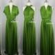 Bridesmaid Dress Infinity Dress Green Floor Length Wrap Convertible Dress Wedding Dress