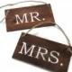 Mr and Mrs Wedding Signs - Rustic Wedding Decor - Wedding Photo Props