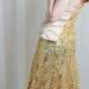 Floor Length Sequined Skirt, Wrapped with Front Slit--in gold, silver or black--for parties, evening wear, or bridesmaids